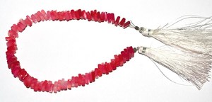 ลูกปัดหินแคลเซโดนีสีชมพูร้อนทรงสี่เหลี่ยมเรียบ สำหรับทำเครื่องประดับ ขายส่ง - Product Image 2