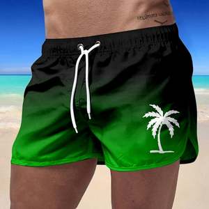 Short de bain imprimé pour homme OEM, taille haute élastique, léger, en Spandex et Polyester, séchage rapide, protection UV, pour l'été et la plage - Product Image 5