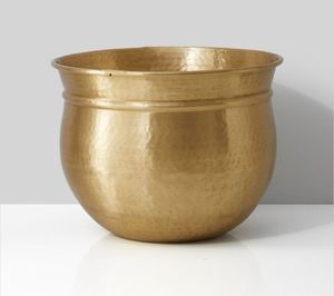 Modern Metal <b>Flower</b> Stands Set Gold Wire Frame Indoor Planters Minimalist Design Black Legs Circular Shape - Product Image 3