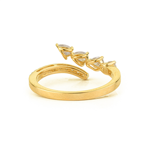 Minimal <b>Unique</b> Design 100% Natural Diamond Fine Stackable Bypass Ring Everyday Wear Pure K14 Yellow Gold <b>Gift</b> <b>For</b> <b>Her</b> Jewelry - Product Image 6