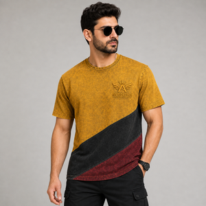 Camiseta transpirable para hombre con lavado ácido, totalmente personalizada, nueva moda, calidad premium, a un precio razonable. - Product Image 1