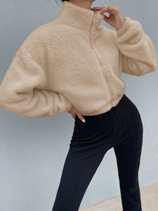 Chaqueta de Forro Polar Transpirable para Mujer, Talla Grande, con Cierre de Cremallera y Bolsillos, Ligera y Suave, para Senderismo en Invierno - Product Image 2