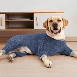 Solid Color <b>Dog</b> jumpsuit Soft Fleece Comfortable Pet Apparel - Product Image 2