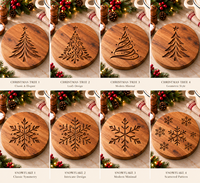 Sous-plats de Noël en bois de 10 pouces, rondes et rustiques, pour plats chauds, théières et casseroles, pour comptoir de cuisine, vente en gros