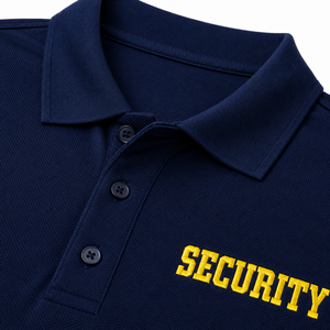 Polo en polyester uni personnalisé, manches courtes, vêtements de travail performants, respirant, uniforme unisexe pour agents de sécurité - Product Image 5