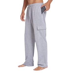 Pantalones Deportivos de Pierna Ancha para Hombre, Estilo Casual, 100% Algodón, Cintura Elástica con Cordón, Corte Holgado, Logotipo Personalizado OEM 220 - Product Image 4