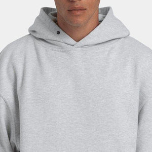 Custom <b>Men</b> Winter Hoodie <b>Grey</b> Cotton <b>Fleece</b> Pullover Streetwear Plain Dyed Sportswear Sialkot Factory Direct Premium Export - Product Image 6