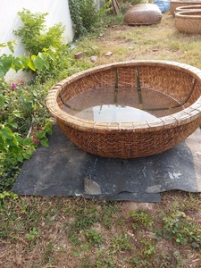 Coracle en bambou fait main du Vietnam avec banc et pagaies inclus, pour décoration de jardin, vente en gros - Product Image 6