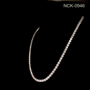 Collier en moissanite taille ronde, argent sterling 925, bijoux fins, éclat brillant, beauté éternelle, design classique et tendance - Product Image 2
