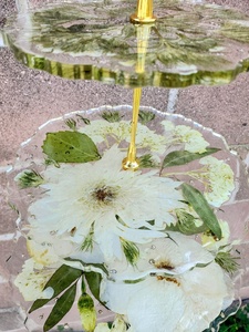 Artizon Studio Preserved <b>Wedding</b> Bouquet Resin Round Cake Stand Botanical Keepsake Hand Wash Only - Product Image 6