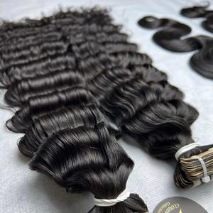 Deep Wave Raw Human Hair Double Weft Wholesale Price Unprocessed Raw Hair Deep Wave Bundles Hair Extensions - Product Image 1