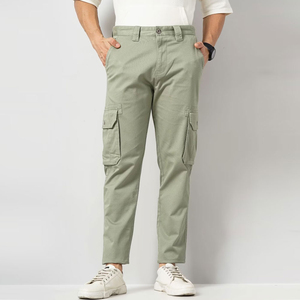 Ideal para senderismo, camping o viajes, pantalones cargo de estilo táctico para hombre, tela lavada para un look clásico, pantalones cargo para hombre. - Product Image 1