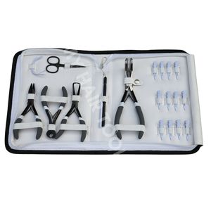 Kit d'outils pour extensions capillaires avec pinces à micro-anneaux, pinces pour extensions adhésives, outils de sertissage et de retrait de perles, coupe-keratine, pinces, crochets à boucle - Product Image 1