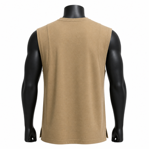 Débardeur de sport en coton tricoté respirant personnalisé à bas prix pour fitness et musculation - Product Image 4