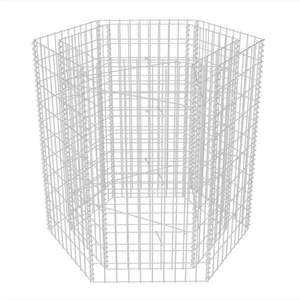 Jardinera Elevada Gabion de 39.4 x 35.4 x 39.4 Pulgadas, Macetas y Jardineras de Acero Galvanizado Plateado - Product Image 2