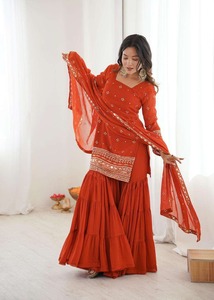 Designer Women's Adult Party Wear Salwar Kameez Set-<b>Top</b> Bottom Dupatta - Product Image 1