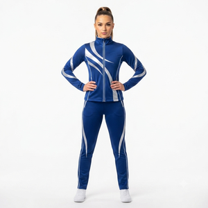 Women Cheerleading Athletic Tracksuit Set Custom Printed Sports <b>Jacket</b> and Matching Pants Professional Team Training Uniform - Product Image 3