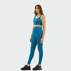 OEM Yoga Set Supplier Polyester Spandex Ribbed Gym Wear Custom Logo Design Sports <b>Bra</b> Leggings <b>Low</b> MOQ Manufacturer - Product Image 1