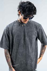 เสื้อยืดคอกลมโอเวอร์ไซส์ผ้าฝ้าย 100% สำหรับผู้ชาย พิมพ์โลโก้ได้ตามต้องการ ระบายอากาศได้ดี ไซส์ใหญ่ ผ้าไม่เป็นขุย สไตล์วินเทจ สำหรับฤดูร้อน - Product Image 2