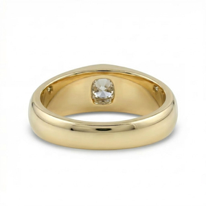 1960s Mid Century Old Mine Cushion Cut CVD Lab Diamond <b>Ring</b> Flush <b>Set</b> Solitaire Wedding <b>Ring</b> in 14K Solid <b>Gold</b> Engagement <b>Ring</b> - Product Image 4