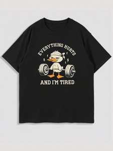 T-shirt blanc uni à manches courtes en coton lourd 240 GSM, style streetwear, col montant imprimé, t-shirts personnalisés pour hommes - Product Image 1