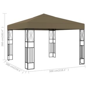 Gazebo e Pergola Durevole 3x3 Metri in Poliestere Color Tortora con Struttura in Acciaio - Nuovo Prodotto - Product Image 5