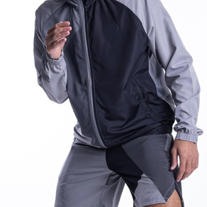 Men's Hooded Windbreaker Jacket <b>Set</b> Color Blocking Sporty Quick Dry <b>Knitted</b> Polyester Spring Outerwear Two Piece Track Suit - Product Image 5