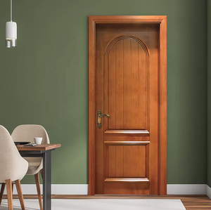 Puerta Contemporánea de Madera Natural Sólida de Roble, Nogal y Fresno, para Exterior/Interior, Personalizable con Diseño Tallado y Aislamiento Acústico - Product Image 1
