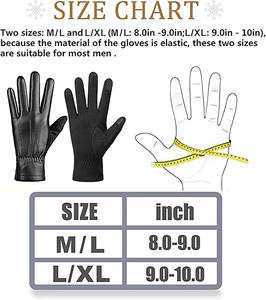 Gants d'hiver en cuir pour hommes, gants de conduite chauds doublés de polaire pour écran tactile - Product Image 5