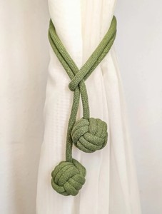 Macrame Curtain <b>Tiebacks</b>: Handmade Cotton Rope Knot Decor - Product Image 2