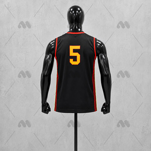 Maillot de basket sans manches personnalisé, séchage rapide, polyester, avec nom et numéro d'équipe, pour entraînement et match - Product Image 2