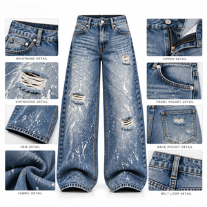 <b>Women</b> High Rise Jeans Supplier Rigid Denim Private Label for Casual Clothing Brands <b>S</b>-XL Factory Direct - Product Image 6