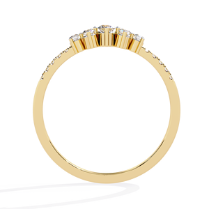แหวนทองคำแท้ 14k ประดับเพชรทรงกลมแบบ Pave Band สำหรับผู้หญิง เหมาะสำหรับเป็นของขวัญในโอกาสหมั้น วันครบรอบ - Product Image 3