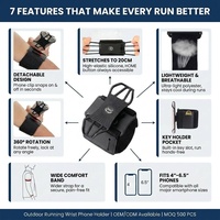 Support de téléphone pour la course à pied, rotation à 360°, bracelet en silicone détachable, universel pour iPhone Samsung, gym, fitness, jogging