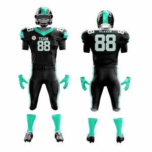 Uniformes de football américain personnalisables, 100% polyester, imprimés par transfert thermique, respirants, séchage rapide, coupe régulière, maillot d'équipe pour hommes - Product Image 1