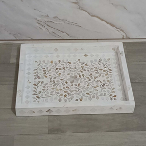 Bandeja hecha a mano con incrustaciones de flores - Product Image 2