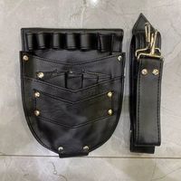 Bolsa de herramientas de peluquería, estuche profesional para tijeras, bolsa de cintura de cuero sintético negro para herramientas de estilista, servicio OEM y ODM.
