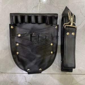 Pochette pour outils de coiffure, étui professionnel pour ciseaux, sac de ceinture en cuir synthétique noir pour outils de coiffeur, service OEM ODM - Product Image 6