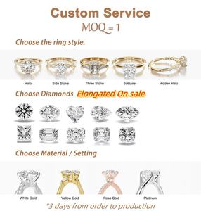 Anillo de Eternidad con Diamantes Ovalados en Oro, Engaste de Garras, para Aniversario, Compromiso, Boda, Regalo, Joyería Fina Clásica para Mujer - Product Image 3