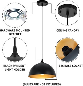Lampe suspendue industrielle, luminaire de plafond en métal élégant pour îlot de cuisine, salle à manger, café, bar, restaurant, maison - Product Image 5