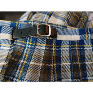 Jupe plissée écossaise Stewart en mélange de laine à carreaux bleus matelassés, style kilt, bleu beige 2026 - Product Image 4