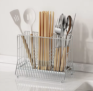 Portautensilios de Cocina de Acero Inoxidable con Bandeja, Organizador Multifuncional, Soporte de Encimera, Diseño Minimalista - Product Image 4