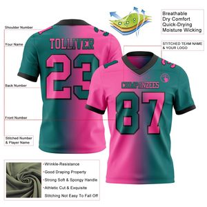 Custom American Football Jersey Moisture Wicking Fabric Digital Print OEM ODM Private Label Adult Youth Team Sportswear - Product Image 4