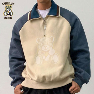 เสื้อสเวตเชิ้ตคอปกแบบซิป ¼ ตัวสำหรับผู้ชาย ผลิตตามสั่ง (OEM) ผ้าคอตตอนผสมคุณภาพพรีเมียม ทรงปกติ คอปกพับได้ เหมาะสำหรับฤดูหนาว น้ำหนักปานกลาง สไตล์สตรีทแวร์ - Product Image 1