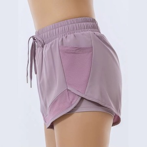 Contrast Mesh Panel pattern Super Mesh And Polyester Made <b>Ladies</b> Double Layer Soccer <b>Shorts</b> <b>Jersey</b> Adventure Activities <b>Short</b> - Product Image 2