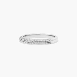 Women's Luxury Natural Round Brilliant Cut Pav Knife Edge Lotus Diamond Wedding <b>Ring</b> in White Gold - Product Image 4