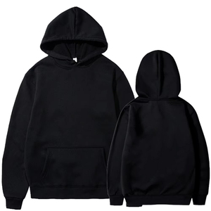 High Quality Men's <b>Black</b> <b>Fleece</b> 100% Polyester Regular Fit Long Sleeve Pullover Hoodies Casual Wear Warm Winter for Adult - Product Image 1