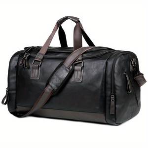 Vintage Crocodile Leather Weekender Duffle Bag 20-35L Zipper Closure Unisex Travel Storage <b>Soft</b> Handle Large Capacity - Product Image 5