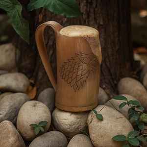 Taza de Cuerno de Búfalo Hecha a Mano con Grabado de Dragón, Gran Capacidad, Diseño Vintage con Asa, para Cerveza, Vino, Decoración del Hogar - Product Image 5