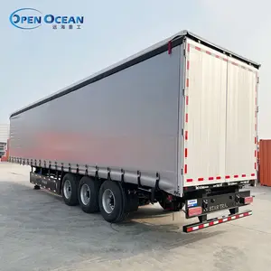 Nhà Máy bán hàng trực tiếp 3-trục 50t van và rèm bán Trailer với hệ thống treo không khí bạt không thấm nước